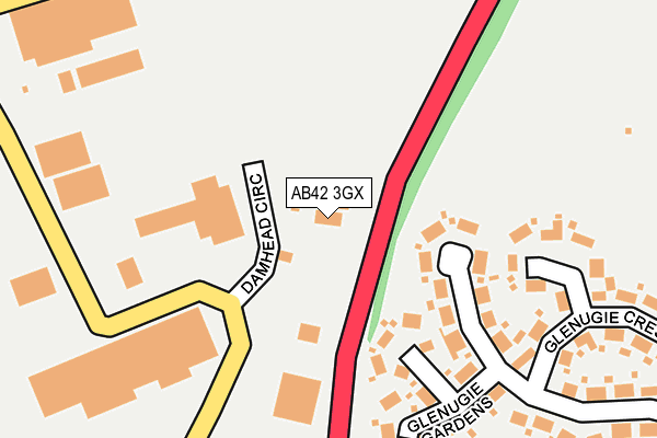 AB42 3GX map - OS OpenMap – Local (Ordnance Survey)