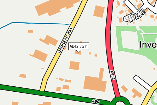 AB42 3GY map - OS OpenMap – Local (Ordnance Survey)