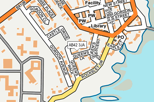 AB42 3JA map - OS OpenMap – Local (Ordnance Survey)