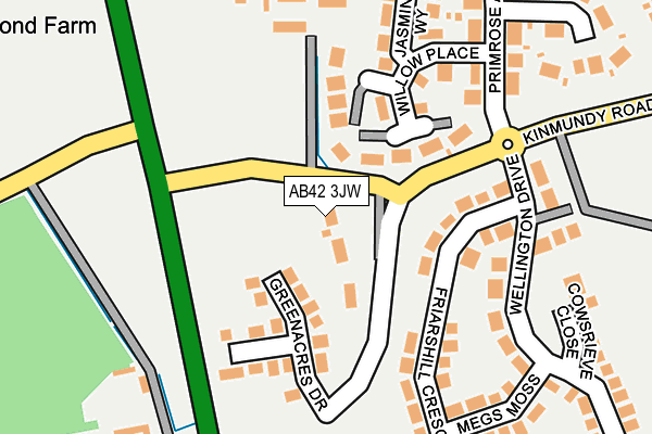 AB42 3JW map - OS OpenMap – Local (Ordnance Survey)