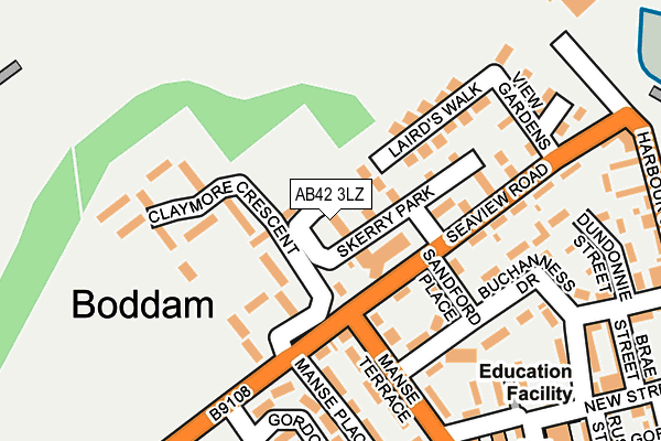 AB42 3LZ map - OS OpenMap – Local (Ordnance Survey)