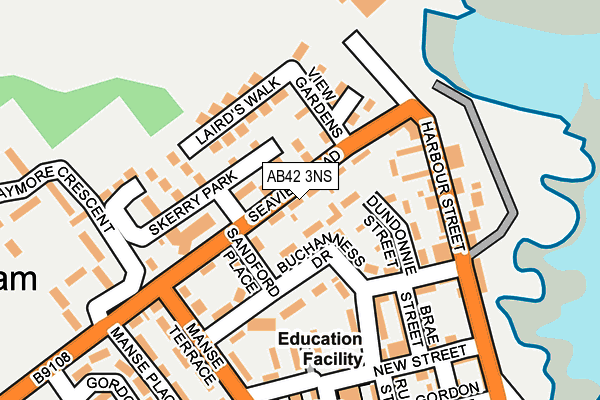 AB42 3NS map - OS OpenMap – Local (Ordnance Survey)