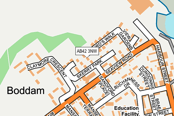 AB42 3NW map - OS OpenMap – Local (Ordnance Survey)