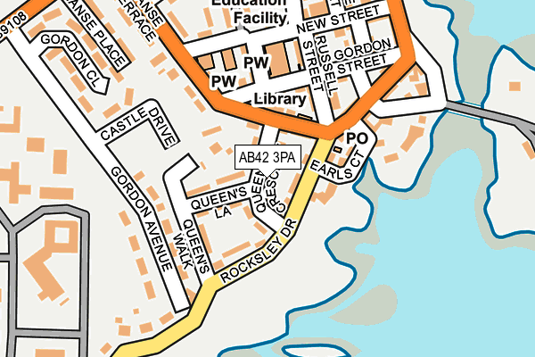 AB42 3PA map - OS OpenMap – Local (Ordnance Survey)