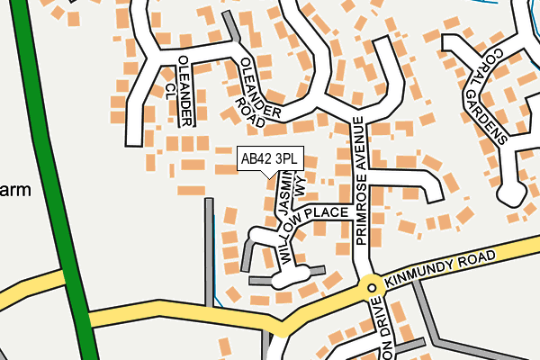 AB42 3PL map - OS OpenMap – Local (Ordnance Survey)