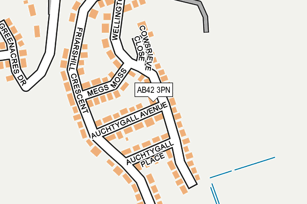 AB42 3PN map - OS OpenMap – Local (Ordnance Survey)