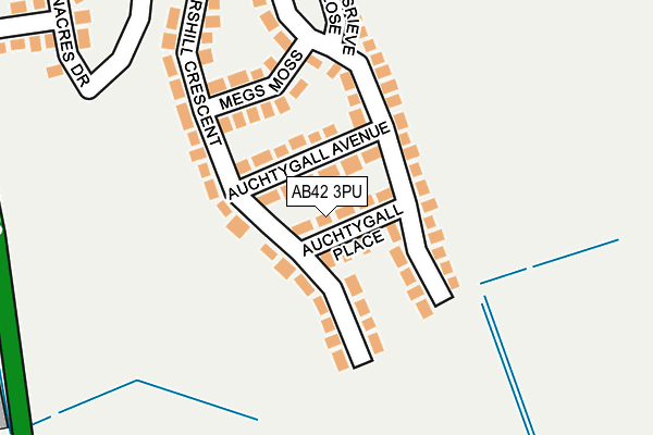 AB42 3PU map - OS OpenMap – Local (Ordnance Survey)