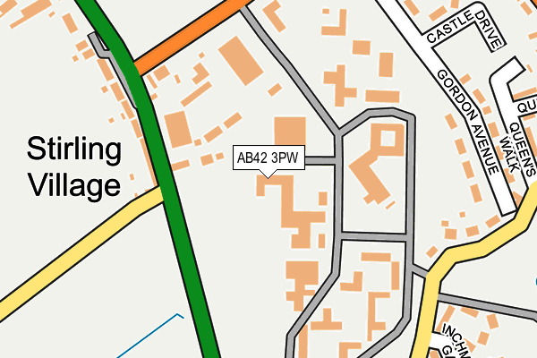 AB42 3PW map - OS OpenMap – Local (Ordnance Survey)