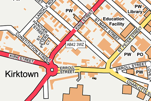 AB42 3WZ map - OS OpenMap – Local (Ordnance Survey)