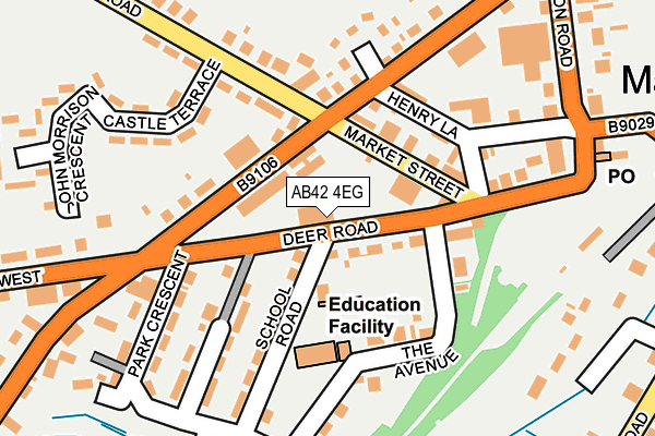 AB42 4EG map - OS OpenMap – Local (Ordnance Survey)