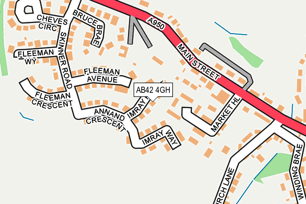 AB42 4GH map - OS OpenMap – Local (Ordnance Survey)