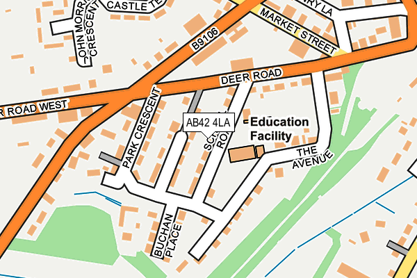 AB42 4LA map - OS OpenMap – Local (Ordnance Survey)