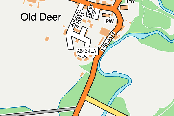 AB42 4LW map - OS OpenMap – Local (Ordnance Survey)