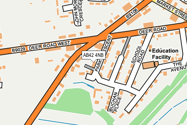 AB42 4NB map - OS OpenMap – Local (Ordnance Survey)