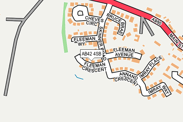 AB42 4SB map - OS OpenMap – Local (Ordnance Survey)
