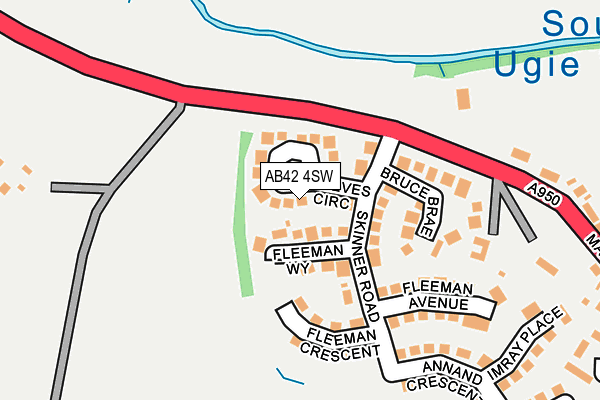AB42 4SW map - OS OpenMap – Local (Ordnance Survey)