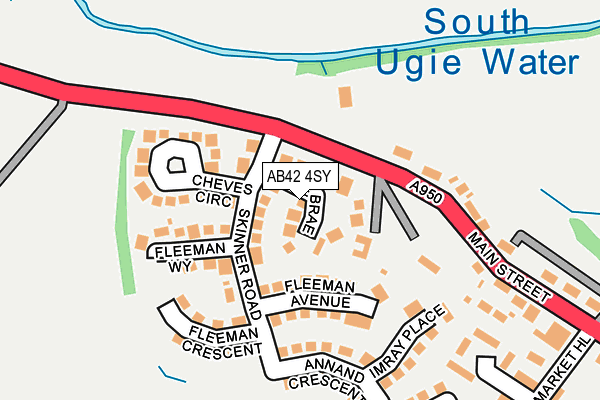 AB42 4SY map - OS OpenMap – Local (Ordnance Survey)