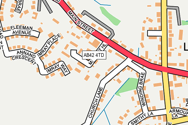 AB42 4TD map - OS OpenMap – Local (Ordnance Survey)