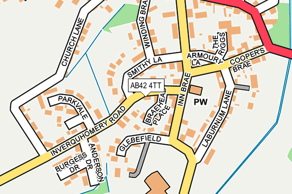 AB42 4TT map - OS OpenMap – Local (Ordnance Survey)