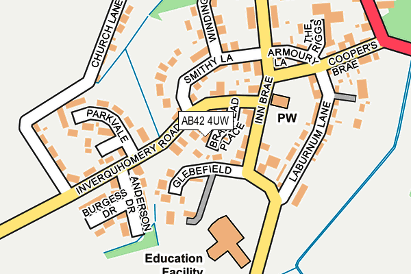 AB42 4UW map - OS OpenMap – Local (Ordnance Survey)
