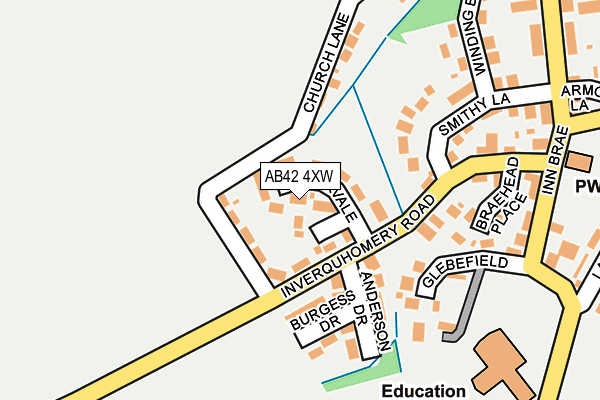 AB42 4XW map - OS OpenMap – Local (Ordnance Survey)