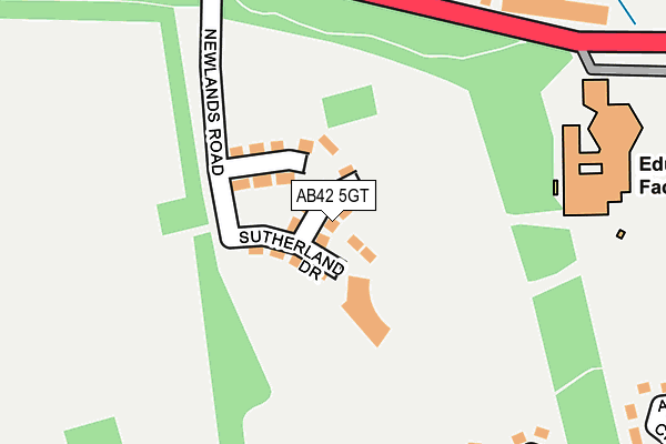 AB42 5GT map - OS OpenMap – Local (Ordnance Survey)