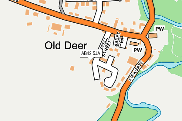 AB42 5JA map - OS OpenMap – Local (Ordnance Survey)