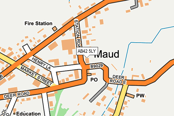 AB42 5LY map - OS OpenMap – Local (Ordnance Survey)