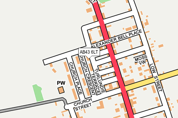 AB43 6LT map - OS OpenMap – Local (Ordnance Survey)