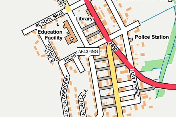 AB43 6NG map - OS OpenMap – Local (Ordnance Survey)