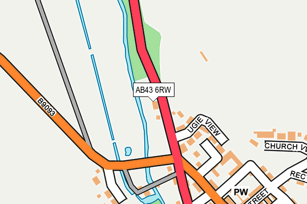 AB43 6RW map - OS OpenMap – Local (Ordnance Survey)