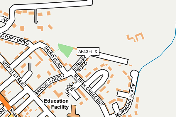 AB43 6TX map - OS OpenMap – Local (Ordnance Survey)