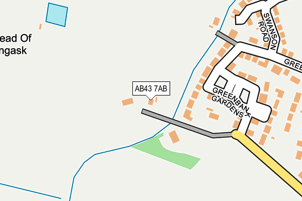 AB43 7AB map - OS OpenMap – Local (Ordnance Survey)