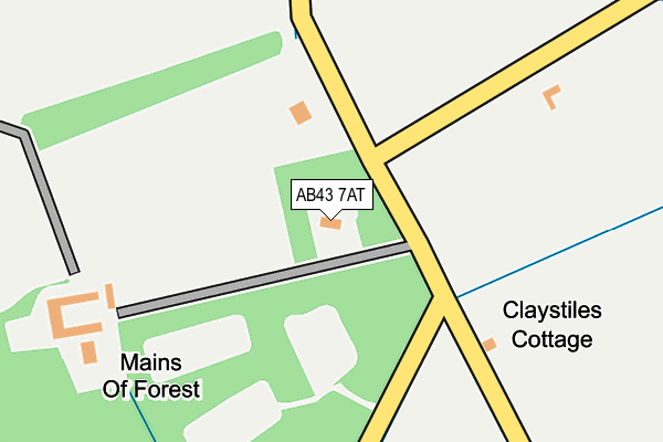 AB43 7AT map - OS OpenMap – Local (Ordnance Survey)