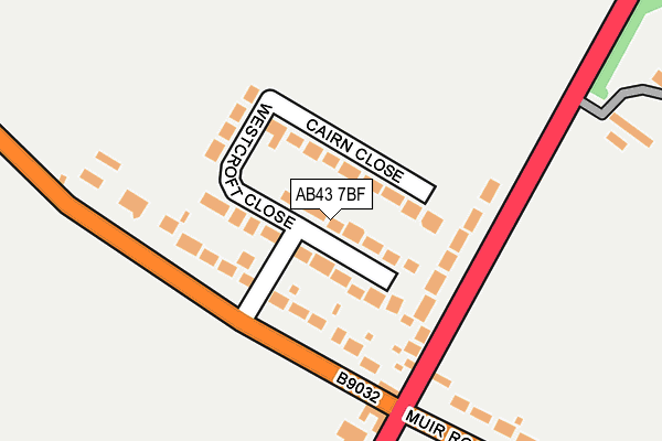 AB43 7BF map - OS OpenMap – Local (Ordnance Survey)