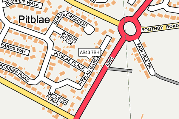 AB43 7BH map - OS OpenMap – Local (Ordnance Survey)