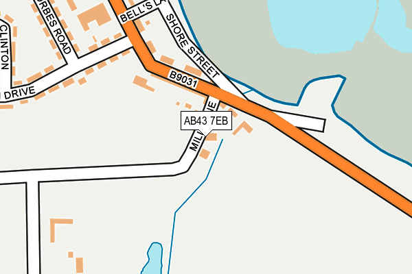 AB43 7EB map - OS OpenMap – Local (Ordnance Survey)