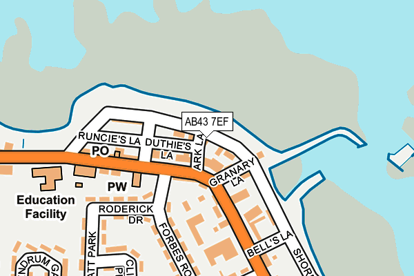 AB43 7EF map - OS OpenMap – Local (Ordnance Survey)