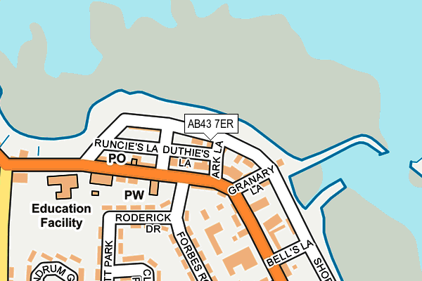 AB43 7ER map - OS OpenMap – Local (Ordnance Survey)