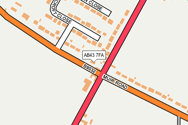 AB43 7FA map - OS OpenMap – Local (Ordnance Survey)