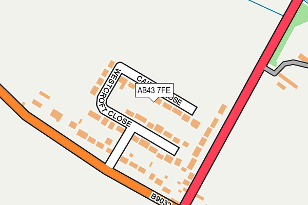 AB43 7FE map - OS OpenMap – Local (Ordnance Survey)