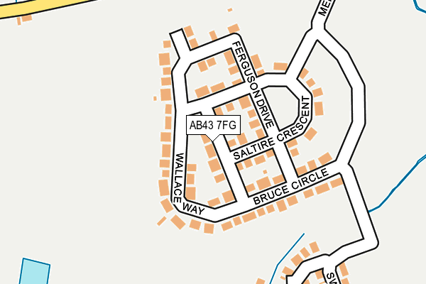 AB43 7FG map - OS OpenMap – Local (Ordnance Survey)