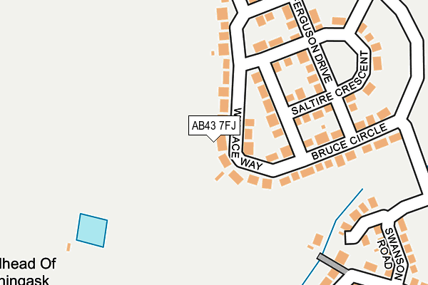 AB43 7FJ map - OS OpenMap – Local (Ordnance Survey)