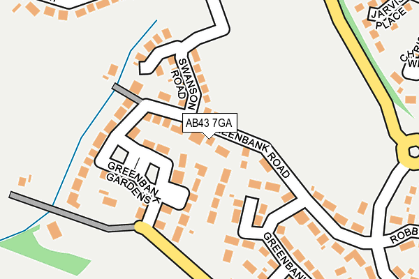 AB43 7GA map - OS OpenMap – Local (Ordnance Survey)