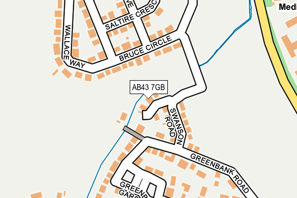AB43 7GB map - OS OpenMap – Local (Ordnance Survey)