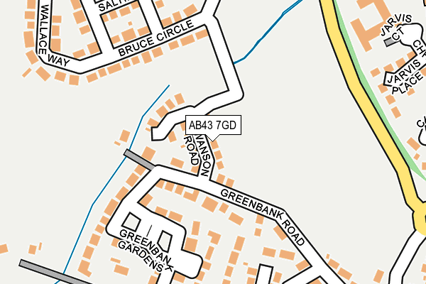 AB43 7GD map - OS OpenMap – Local (Ordnance Survey)