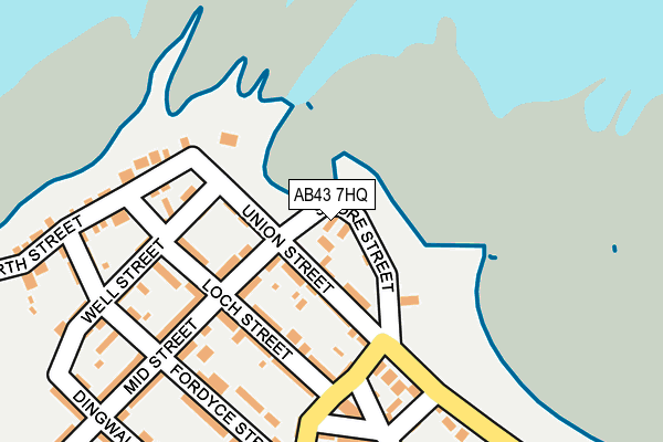 AB43 7HQ map - OS OpenMap – Local (Ordnance Survey)
