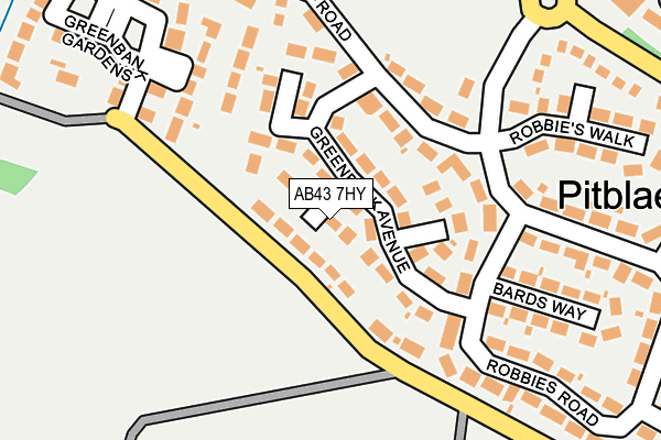 AB43 7HY map - OS OpenMap – Local (Ordnance Survey)