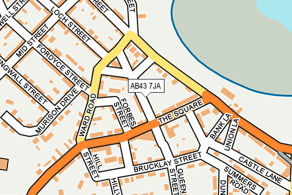 AB43 7JA map - OS OpenMap – Local (Ordnance Survey)