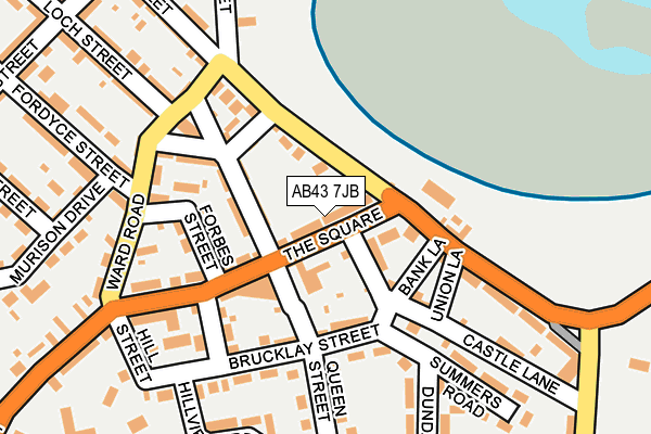 AB43 7JB map - OS OpenMap – Local (Ordnance Survey)